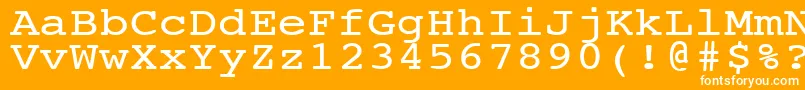 Шрифт NtcouriervkNormal120n – белые шрифты на оранжевом фоне