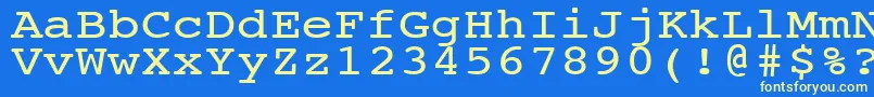 NtcouriervkNormal120n Font – Yellow Fonts on Blue Background