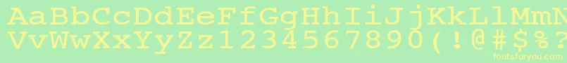 NtcouriervkNormal120n Font – Yellow Fonts on Green Background