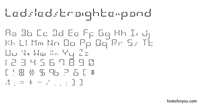 Ledsledstraightexpand-fontti – aakkoset, numerot, erikoismerkit