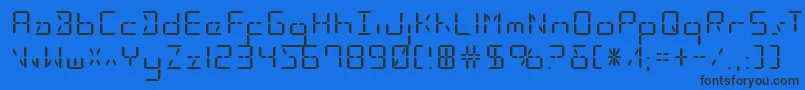 Шрифт Ledsledstraightexpand – чёрные шрифты на синем фоне