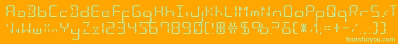 Ledsledstraightexpand Font – Green Fonts on Orange Background