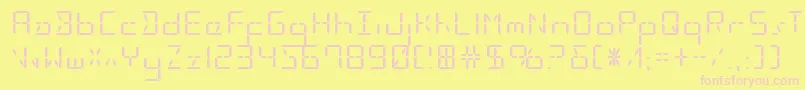 Ledsledstraightexpand-fontti – vaaleanpunaiset fontit keltaisella taustalla