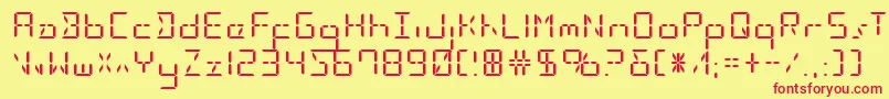 Ledsledstraightexpand Font – Red Fonts on Yellow Background