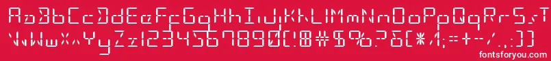 Ledsledstraightexpand-Schriftart – Weiße Schriften auf rotem Hintergrund
