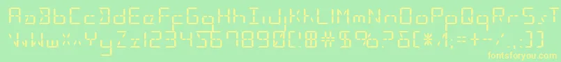 Ledsledstraightexpand-fontti – keltaiset fontit vihreällä taustalla