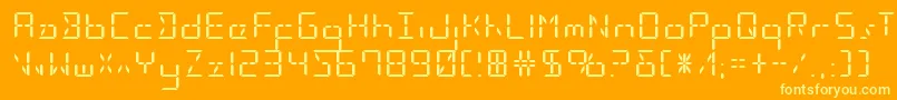 Czcionka Ledsledstraightexpand – żółte czcionki na pomarańczowym tle