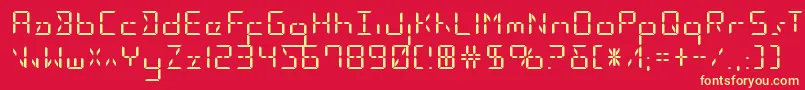 Ledsledstraightexpand Font – Yellow Fonts on Red Background