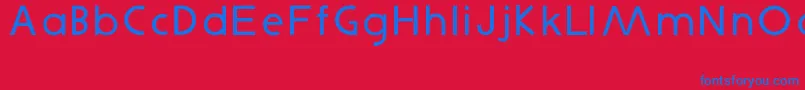 Dada-Schriftart – Blaue Schriften auf rotem Hintergrund