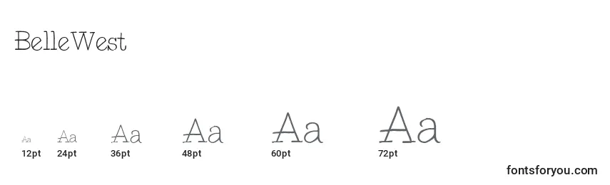 Rozmiary czcionki BelleWest