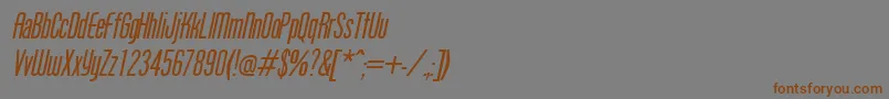 フォントProtegeItalic – 茶色の文字が灰色の背景にあります。