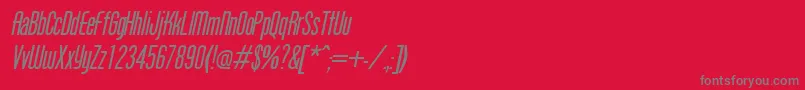 フォントProtegeItalic – 赤い背景に灰色の文字