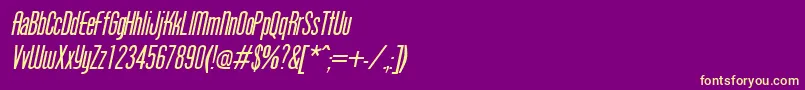 フォントProtegeItalic – 紫の背景に黄色のフォント