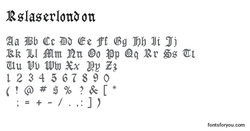 Rslaserlondon-fontti – aakkoset, numerot, erikoismerkit