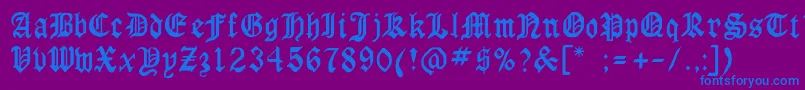 Rslaserlondon Font – Blue Fonts on Purple Background