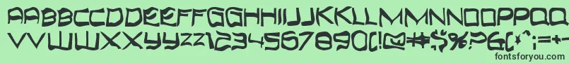 フォントTopbond – 緑の背景に黒い文字