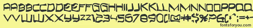 Topbond Font – Black Fonts on Yellow Background
