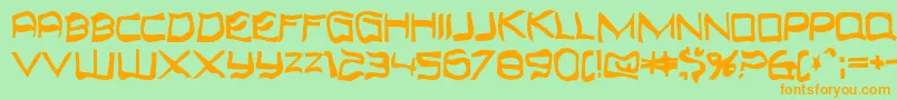 Topbond Font – Orange Fonts on Green Background