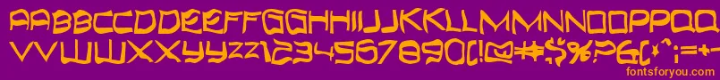 Topbond Font – Orange Fonts on Purple Background