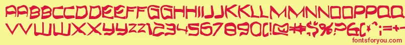 Topbond Font – Red Fonts on Yellow Background