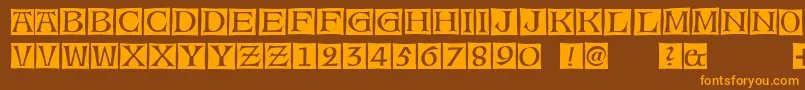 AlteCaps Font – Orange Fonts on Brown Background