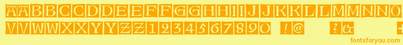 AlteCaps Font – Orange Fonts on Yellow Background