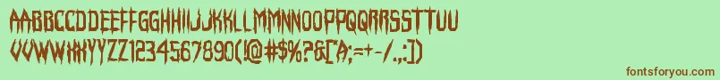 Шрифт Horroroidbold – коричневые шрифты на зелёном фоне