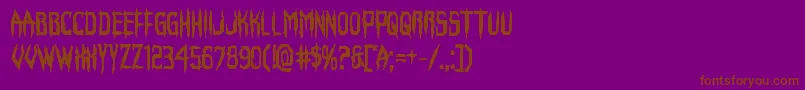 Horroroidbold-Schriftart – Braune Schriften auf violettem Hintergrund