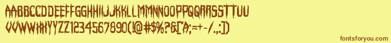Horroroidbold Font – Brown Fonts on Yellow Background