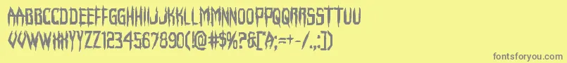 フォントHorroroidbold – 黄色の背景に灰色の文字