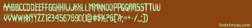 Horroroidbold-fontti – vihreät fontit ruskealla taustalla