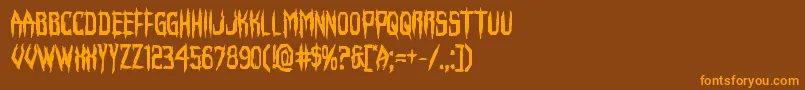 Horroroidbold-fontti – oranssit fontit ruskealla taustalla