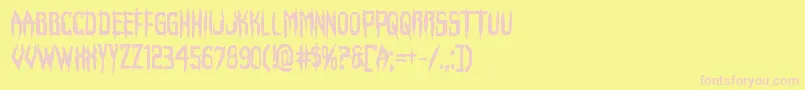 Horroroidbold Font – Pink Fonts on Yellow Background