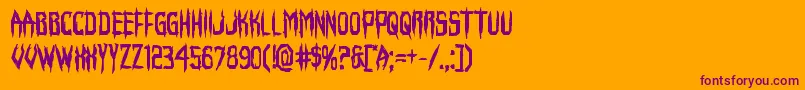 Horroroidbold Font – Purple Fonts on Orange Background