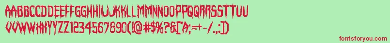 Horroroidbold-Schriftart – Rote Schriften auf grünem Hintergrund