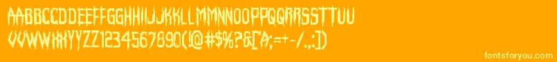 Horroroidbold Font – Yellow Fonts on Orange Background