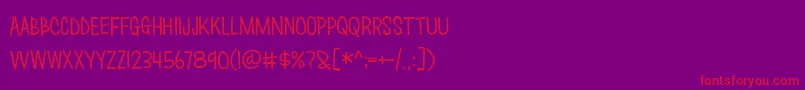 BmdLoveMonster-Schriftart – Rote Schriften auf violettem Hintergrund