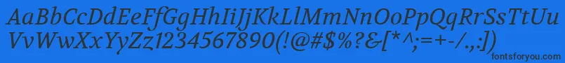 VolkhovItalic Font – Black Fonts on Blue Background