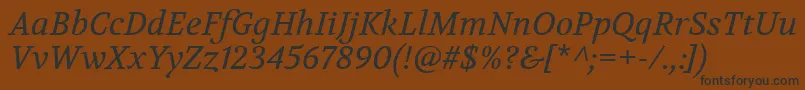 VolkhovItalic Font – Black Fonts on Brown Background