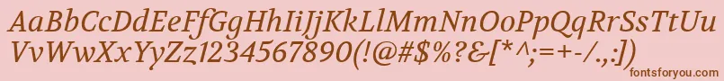 VolkhovItalic Font – Brown Fonts on Pink Background