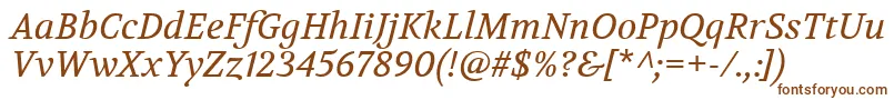 Шрифт VolkhovItalic – коричневые шрифты на белом фоне