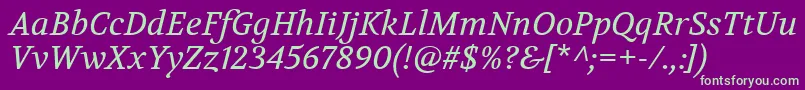 VolkhovItalic Font – Green Fonts on Purple Background