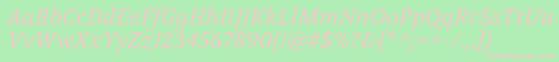 VolkhovItalic Font – Pink Fonts on Green Background