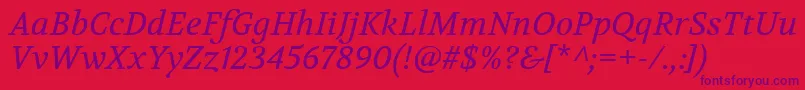 VolkhovItalic Font – Purple Fonts on Red Background