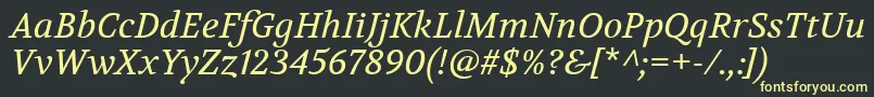 VolkhovItalic Font – Yellow Fonts on Black Background