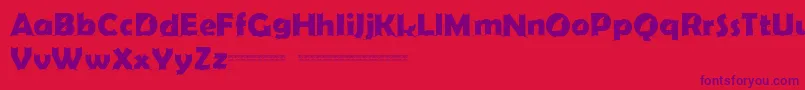 FirstChristmasDemo-Schriftart – Violette Schriften auf rotem Hintergrund