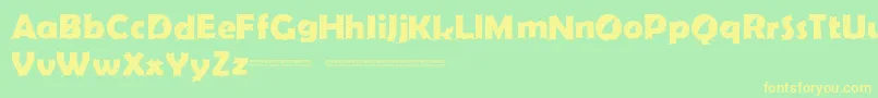 FirstChristmasDemo-Schriftart – Gelbe Schriften auf grünem Hintergrund