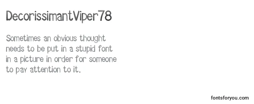 Review of the DecorissimantViper78 Font
