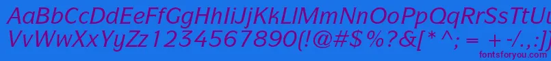 ItcsymbolstdMediumitalic Font – Purple Fonts on Blue Background