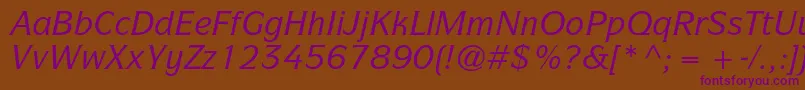 ItcsymbolstdMediumitalic Font – Purple Fonts on Brown Background